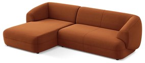 Оранжев кадифен ъглов диван (ляв ъгъл) Moana – Makamii