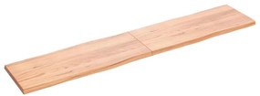 363980 vidaXL Плот за маса светлокафяв 200x40x(2-4) см обработен масивен дъб
