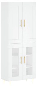 3199609 vidaXL Висок шкаф, бял, 69,5x34x180 см, инженерно дърво
