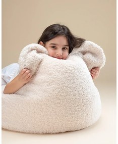Кремав детски пуф от букле Bear – Wigiwama