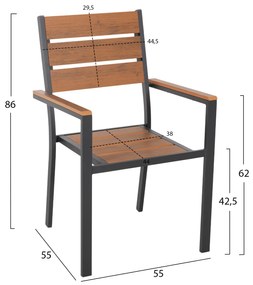 Кресло Алуми HM5981.03 цвят антрацит-натурал