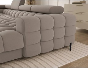 Светлокафяв кадифен разтегателен ъглов диван (ляв ъгъл U форма) Feraria – ELTAP