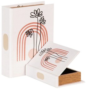 Декоративна кутия Lilled Дебел мъхест вълнен плат 24 x 18 x 6 cm DMF (2 Части)