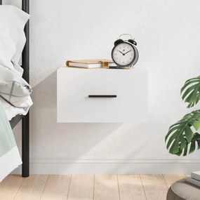 829852 vidaXL Нощно шкафче за стенен монтаж, бяло, 35x35x20 см