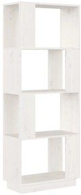 814040 vidaXL Библиотека/разделител за стая, бяла, 51x25x132 см, бор масив