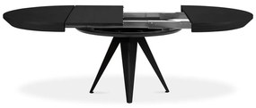 Кръгла сгъваема трапезна маса с допълнителна плоча с черен плот за маса ø 120 cm Magnus – Windsor &amp; Co Sofas
