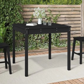 823966 vidaXL Градинска маса черна 82,5x82,5x76 см масивна борова дървесина