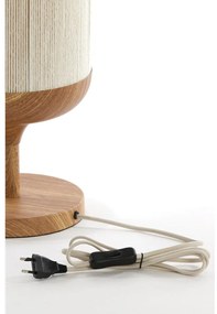 Настолна лампа в естествен цвят с текстилен абажур (височина 50 cm) Dania – Light &amp; Living