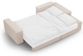 Бежов разтегателен ъглов диван от букле (десен ъгъл) Jodie – Micadoni Home