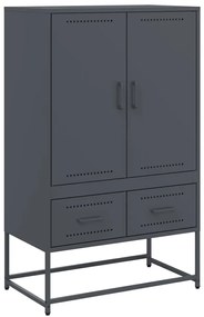 846610 vidaXL Висок шкаф, антрацит, 68x39x111,5 см, стомана