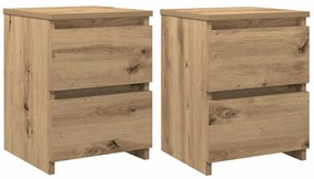 855849 vidaXL Нощни шкафчета, 2 бр, дъб артизан, 30x30x40 см, инженерно дърво