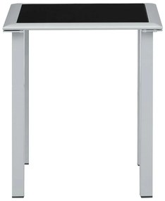 310541 vidaXL 310541  Garden Table Black and Silver 41x41x45 cm Steel and Glass