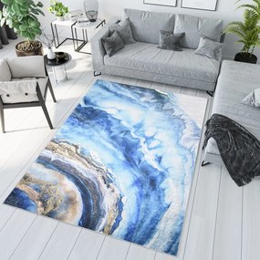 Модерен син килим с абстрактен модел Ширина: 160 см | Дължина: 230 см