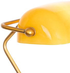 Класическа подова лампа за нотариус бронз с кехлибарено стъкло - Banker