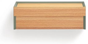 Зелено висящо нощно шкафче с дъбов плот Arista – Teulat