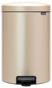 Кош за боклук с педал Brabantia NewIcon 1003205, 20 л, Плавно затваряне, Противоплъзгаща основа, Златен металик