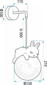 СТЕННА ЛАМПА АПЛИК СПЯЩО ЗАЙЧЕ G165-1W