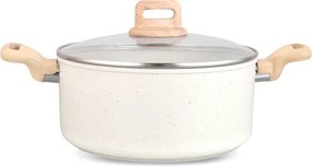 Тенджера Voltz Nice OV54418E24, 24x10.5 см, 4.7 л, Мраморно покритие, Индукция, Кремав меланж