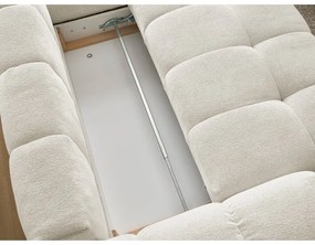 Бял шенилов сгъваем/с място за съхранение ъглов диван (десен ъгъл/L форма) Everest – Bobochic Paris