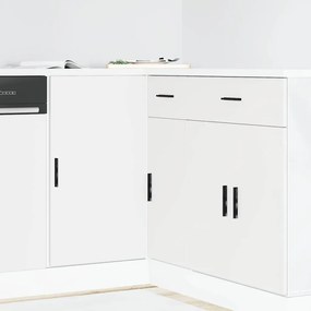 854289 vidaXL мивка база кабинет Lyon бял инженерна дървесина