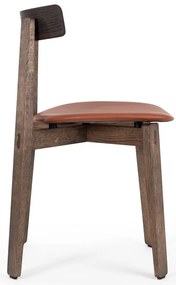 Кафяви/в цвят кафяв коняк трапезни столове в комплект 2 бр. от масивен дъб Nora – Gazzda