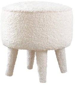 Бял детски пуф от плат букле Moouv – Artie
