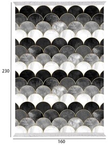 Килим 160х230 - HM7675.33 цвят бял-черен