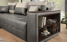 Разтегателен ъглов диван с подлакътник етажерка Мелвин S