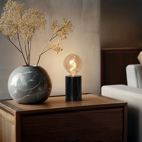 Модерна настолна лампа черна мраморна - Marissa