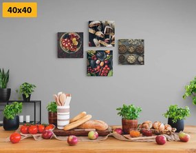 Комплект картини – Специалитети на тъмен фон