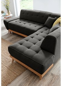 Тъмно сив ъглов разтегателен диван десен ъгъл Dazzling Daisy - Miuform