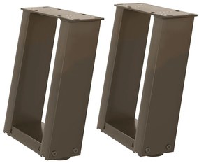 4012739 vidaXL Крака за масичка за кафе, U-образни, 2 бр., естествена стомана, 30 x (30-31) см, стомана