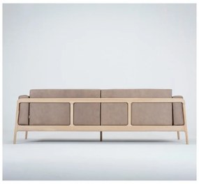 Светлокафяв диван от биволска кожа с масивна дъбова конструкция , 240 см Fawn - Gazzda