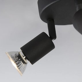 Индустриален прожектор черен наклоняем кръгъл 3-светлина - Jeany