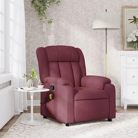 373589 vidaXL Масажен наклоняем стол, виненочервен, текстил