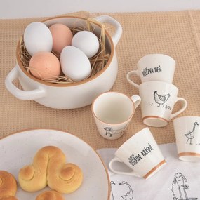 Кремави керамични купички в комплект от 4 бр. 850 ml Statek – Orion