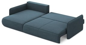 Син разтегателен ъглов диван с място за съхранение (ляв ъгъл) Nanea – Makamii