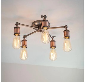 Endon 76336 - точково осветително тяло HAL 5xE27/40W/230V матов хром/медно