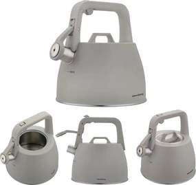 Свирещ чайник Klausberg KB 7916, 2.5 л, Топлоизолирана дръжка, Индукция, Сив