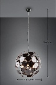 Матово черно висящо осветително тяло Discalgo - Trio