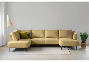 Ъглов диван в цвят жълта охра (ляв ъгъл/"U" форма) Hero – Scandic