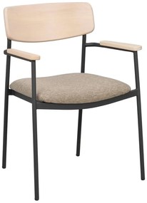 Трапезни столове в бежов и естествен цвят в комплект от 2 бр. Maymont – Rowico