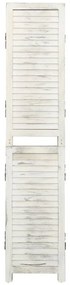 338570 vidaXL Параван за стая, 3 панела, антично бяло, 105x165 cм, дърво