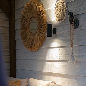 Външна стенна лампа тъмно сива 2-лампова IP44 - Duo