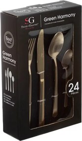 Комплект прибори Secret de Gourmet Green Harmony, Инокс, 24 части
