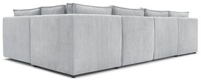Светлосив велурен променлив U-образен ъглов диван Nihad modular - Bobochic Paris