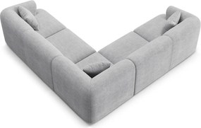 Светлосив ъглов диван от рипсено кадифе Campi – Cosmopolitan Design