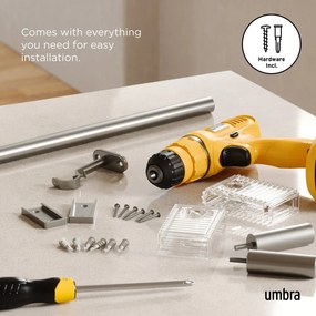 Стоманен разширяем прът за завеси в матово сребрист цвят 107 - 305 cm Flute – Umbra