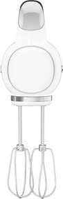Ръчен миксер SMEG 50's Style HMF01WHEU, 250W, 9 скорости, Турбо, Скрит LED дисплей, Таймер, Аксесоари, Бял