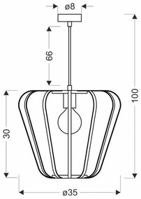 Черно метално висящо осветително тяло ø 35 cm Jonas - Candellux Lighting